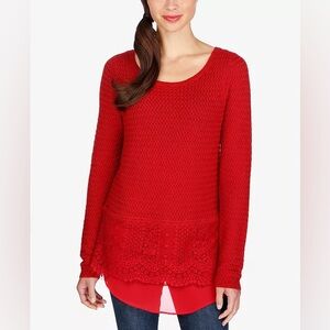 LUCKY BRAND
Lace-Trim Sweater.